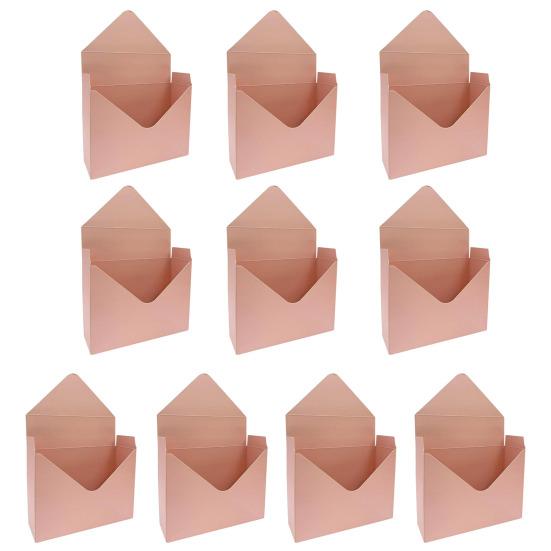 10 Pcs Valentine's Day Floral Envelope Boxes Empty Florist Bouquet Packaging Box Folding Paper Envelope Gift Box for Party Flower Wrapping Supplies
