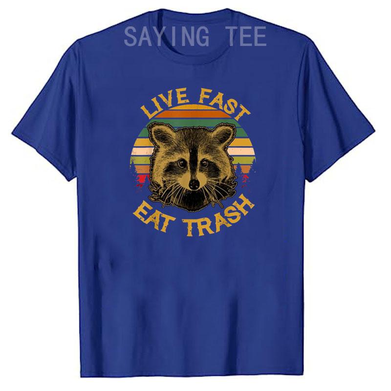 Live Fast Eat Trash Funny Raccoon Camping Vintage Hiking Shirt Live Fast Eat Trash TShirt Design Cute Animal Lover Tee Tops