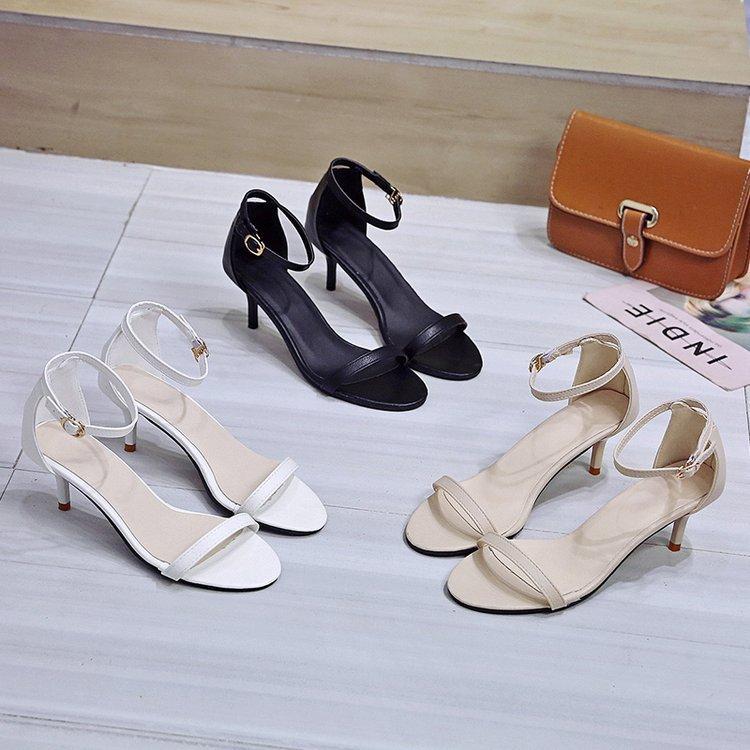 Small Fresh High Heel Sandals Women 2025 New Simple Versatile Stiletto Sexy Word with Internet Celebrity High Heels