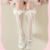 Breathable Lace Sweet Socks for Kids Feature Lovely Bowknot Edges, Lovely Girls In Tube Socks for Summer Outfits