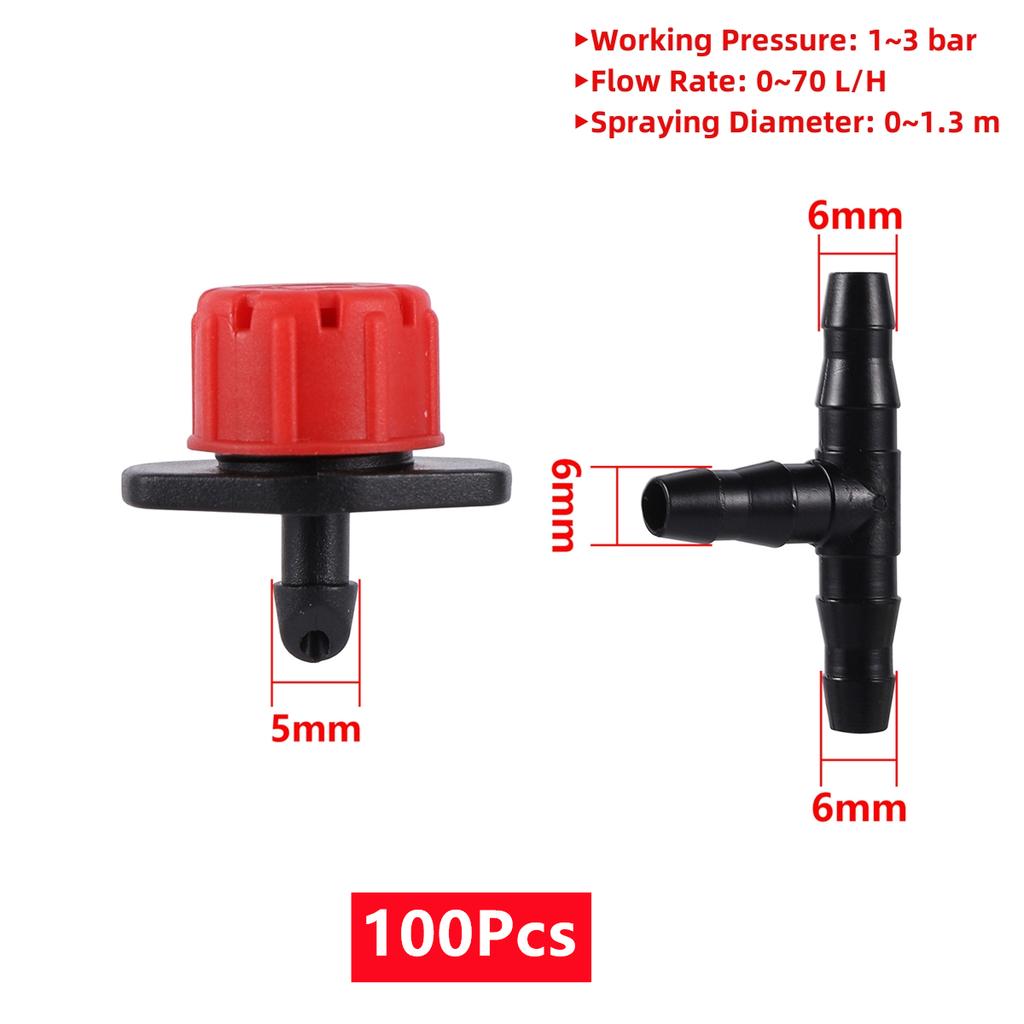 Adjustable 8-Holes Dripper 3/5mm 4/7mm Barbed Garden Drip Irrigation System Watering Emitter Potted Bonsai Plant Watering Device