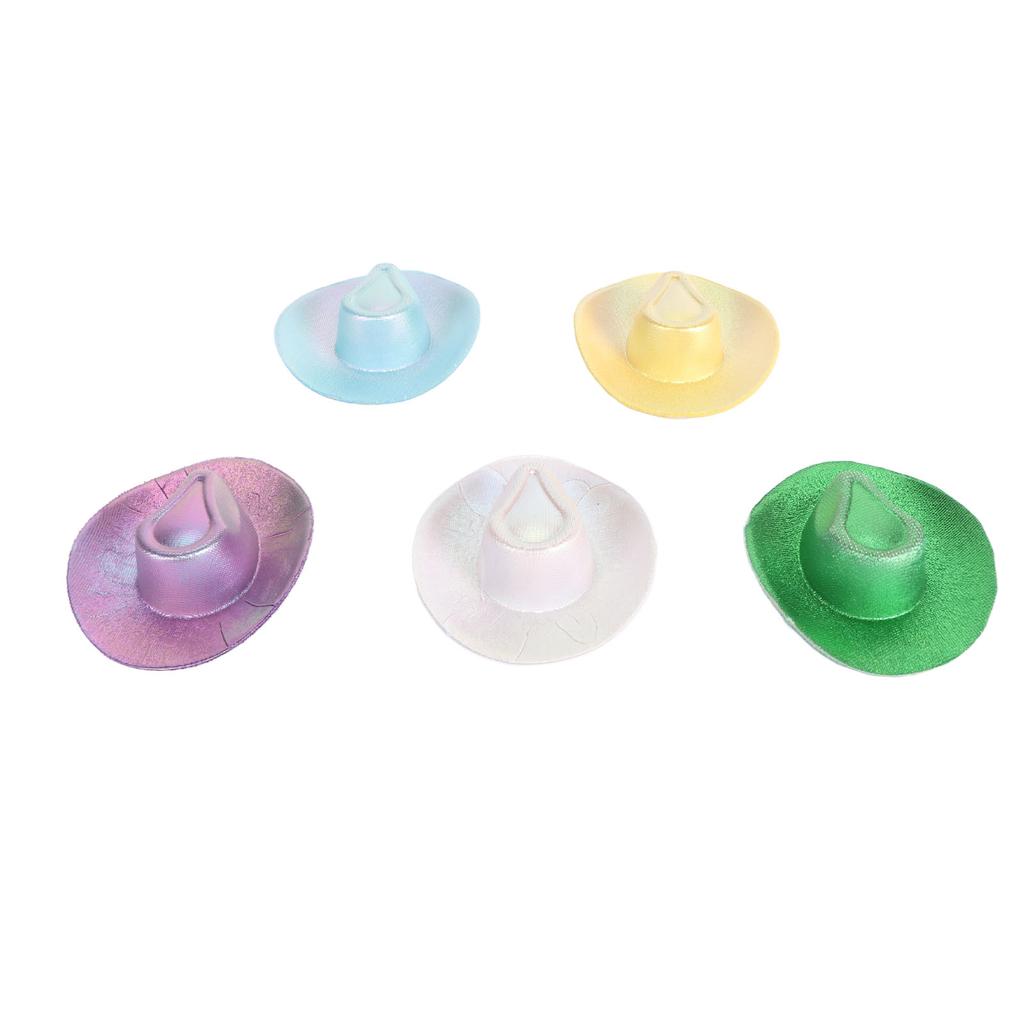 5pcs Mini Cowboy Hat Cute Decorative Miniature Cowboy Hat Multipurpose Dollhouse Hat for Pet Wine Bottle