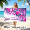 Butterfly Theme Soft Beach Towel Personalized Custom Name Text Towel Portable for Beach Pool Travel