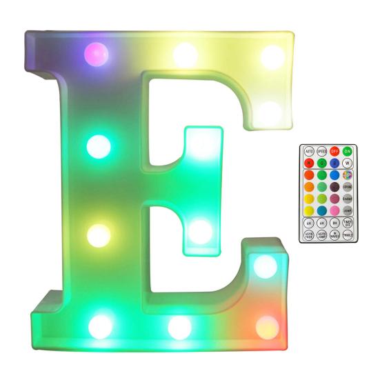 

Красочные светодиодные буквы с дистанционным управлением, 4 режима мигания, регулируемые, легко повесить, вечеринка E