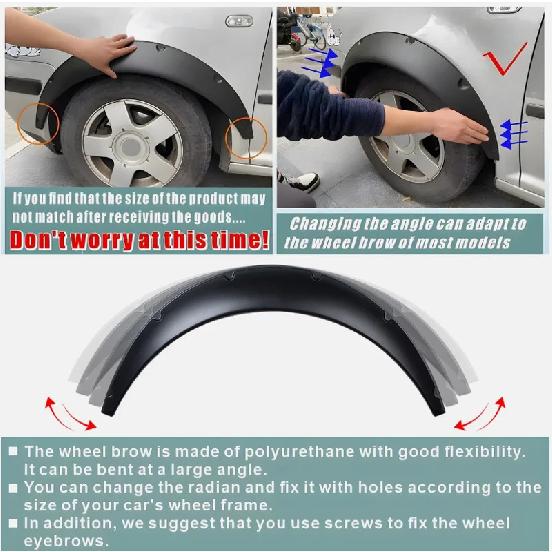 Voor Nissan Maxima Sentra 3.2" Voor Achter Wielkastverbreders Boog Breed 4 Stuks