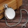 Antique Double-Sided Silver Quartz Metal Round Case Pocket Watch Customizable Design Perfect Gift Choice