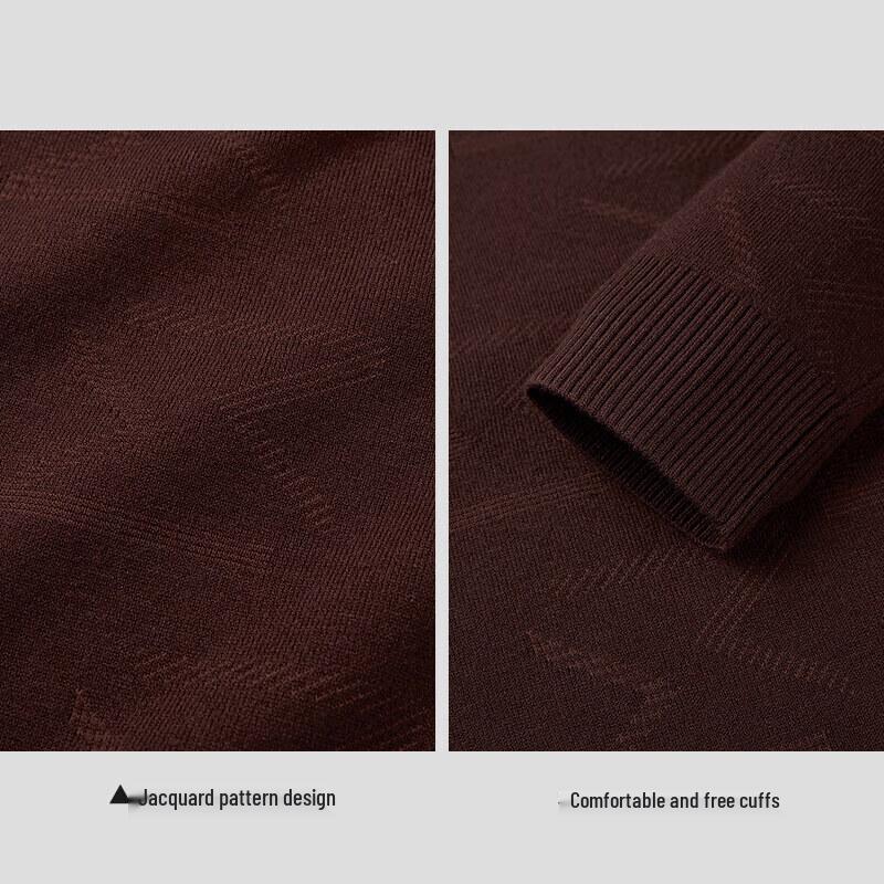 HLA Men's Fleece Lined Thickened Round Neck Sweater