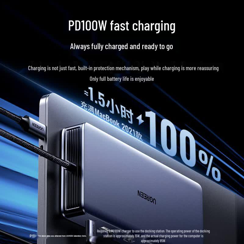 Ugreen USB-C 3.2 Multi-Port Docking Station with Dual 4K HDMI/DP