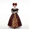 Alice In Wonderland Queen Of Hearts Cosplay Dress For Adults With Red Crown And Fabric Skirt Scene Costume