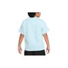 Nike Sportswear Solid Color Printed Logo Round Neck Short Sleeve Kids Tops Glacier-Blue FN9668-474
