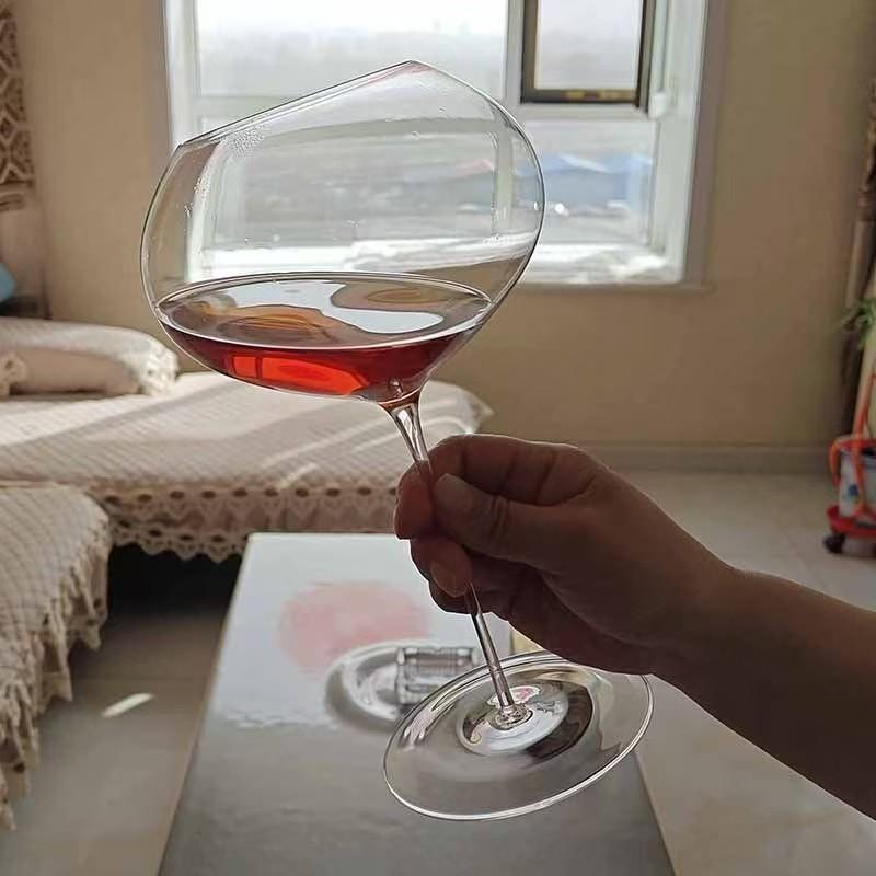 700ML Ultra-dünn Große Kapazität Pfirsichherz Hoher Fuß Glas Burgunderwein Glas Kristallglas Hoher Fuß Rotwein Glas