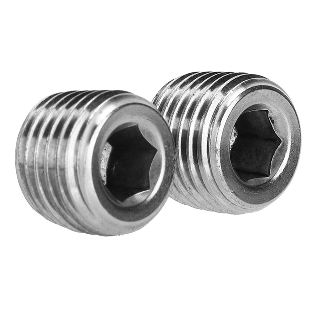 2PCS 1 4in NPT Pipe Plug Male Thread Fitting Stainless Steel Internal Hex Thread Plug Universal