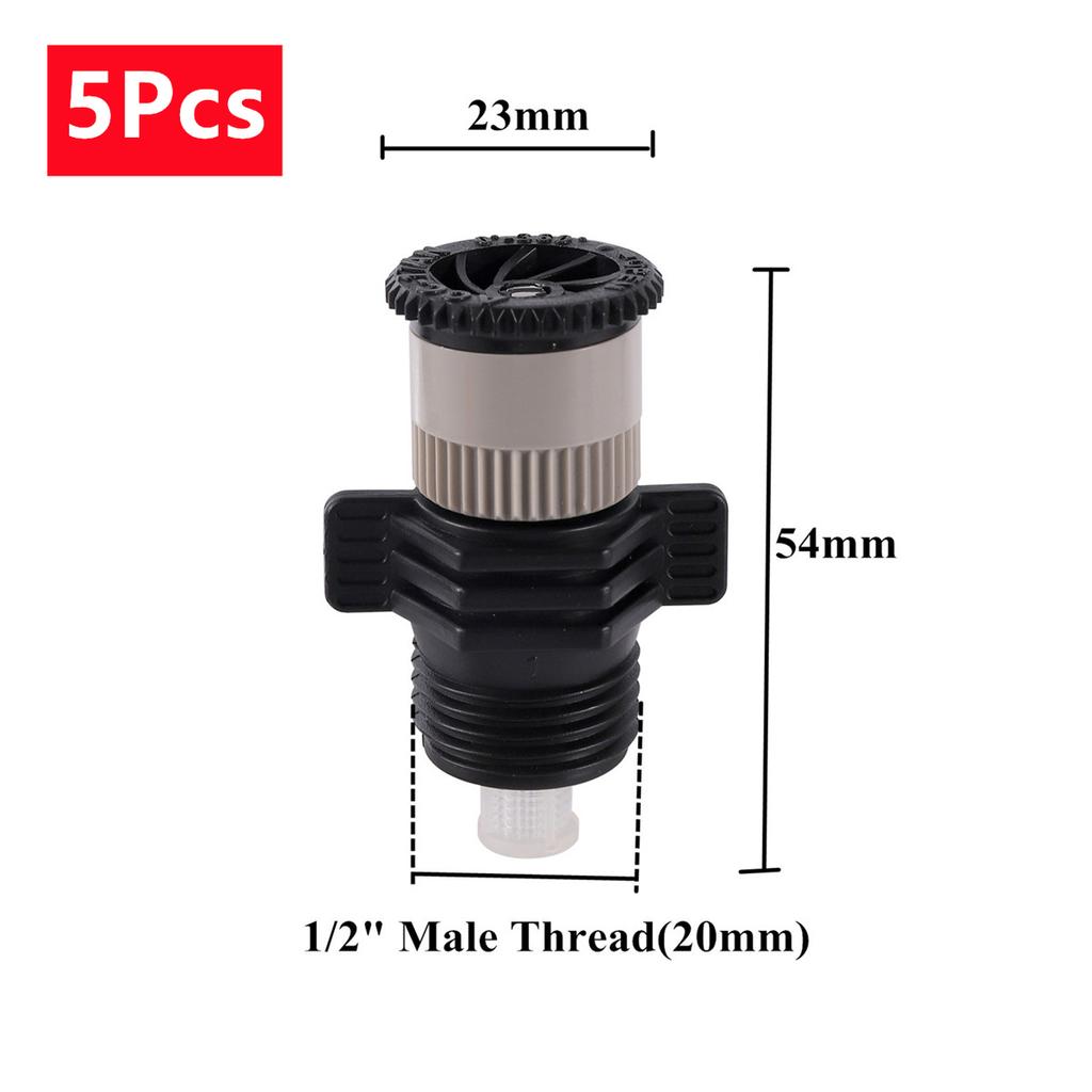 0~360° Drehbarer Sprenger 1/2" Außengewinde Düse Verstellbar Im Boden Stechend Sprinkler Garten Rasenbewässerung 5/10 Stück