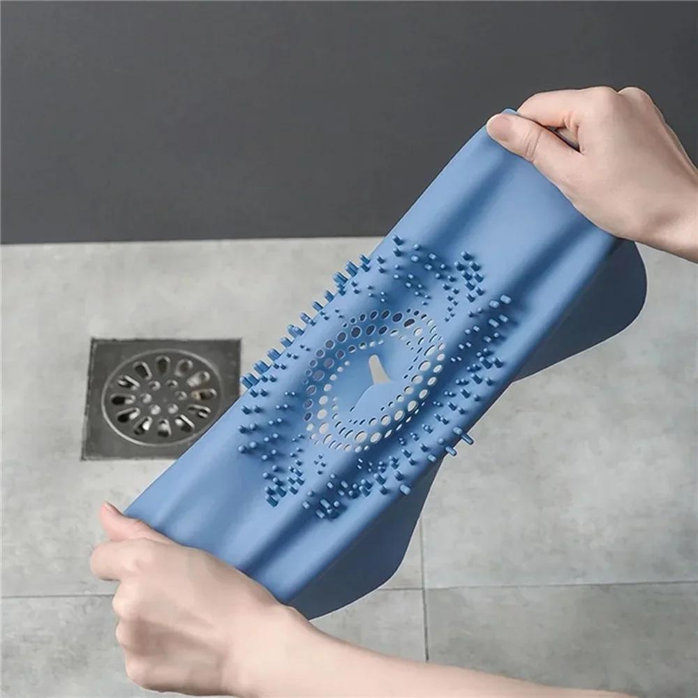 JJYY Silicone Hair Catcher Drain Cover Sink Filter Bathroom Kitchen Anti-Clogging Floor Drain Mat Shower Stopper Strainer Screen