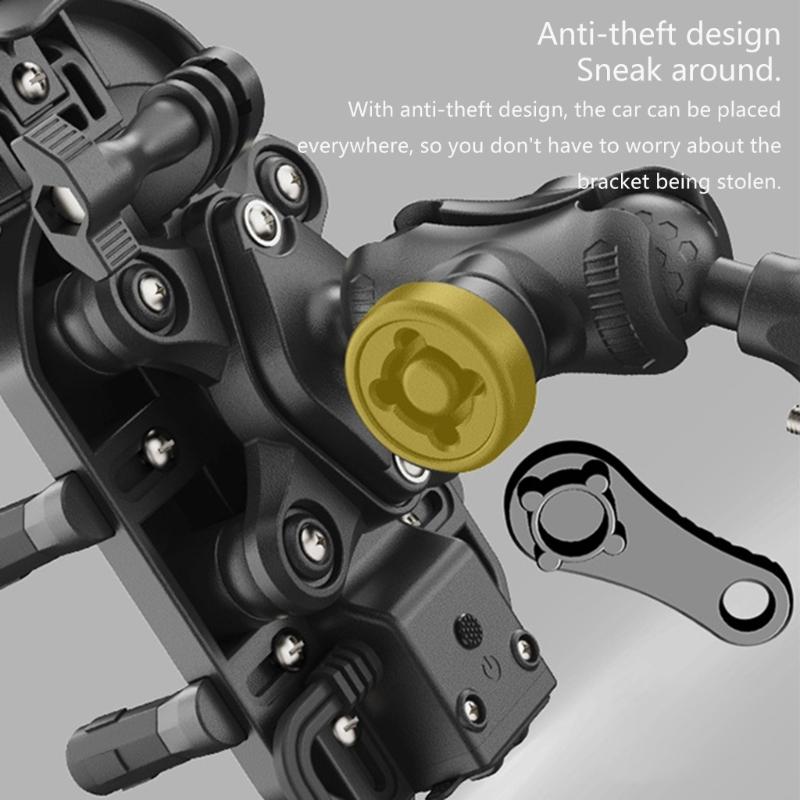 Adjustable Bike Phone Mount Bracket Stand with 360 Degree Rotation for Secure Smartphone Use on Motorcycles and Bicycles