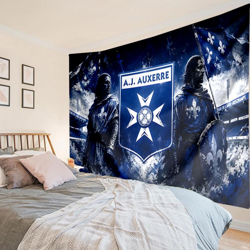 Aj Auxerre Football Club Tapestry, Unique Design Tapestry, Wall Decor for Bedroom,Livingroom, Playroom,Heartwarming Fan Holiday Gifts