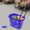 6-Piece Shopping Cart Set 35L (9.2 Gal) Capacity Each, Blue Plastic Portable Shopping Baskets, Lightweight Storage and Organizer