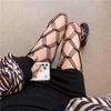 Retro-Leopardenmuster Jacquard-Strumpfhose Damen Sexy Schlank Hohlmaschen-Socken Schwarze Leggings Strümpfe