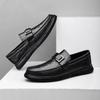 Fashion Metal Buckle Genuine Leather Loafers for Men Business Wedding Leather Shoes Soft Soled Casual Shoes Comfortable Driving Shoes