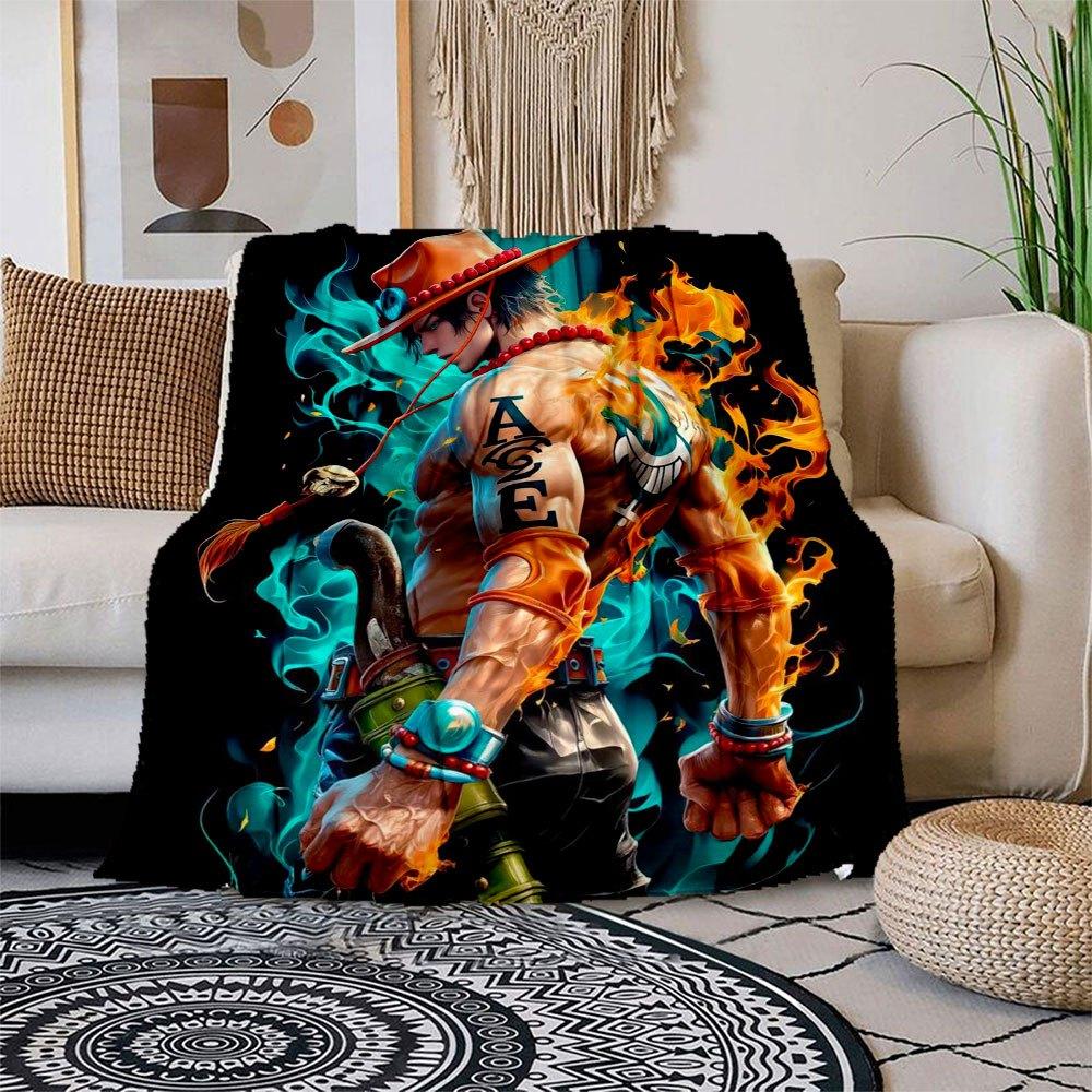 

Flame Warrior s Hat with Red Beads - Anime Cosplay Costume Accessory Blanket Flannel Throw Blanket for Sofa, Bed, Travel, Camping, Office, 150x180cm