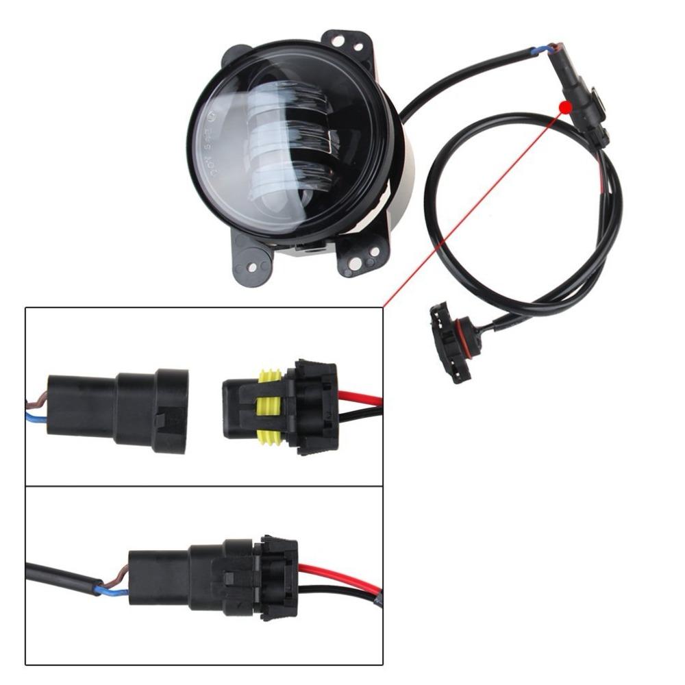 Marloo LED Fog Lights Lamp Adapter Wires For 2010 and up Jeep Wrangler JK 9005 9006 to 5202 2504 H16