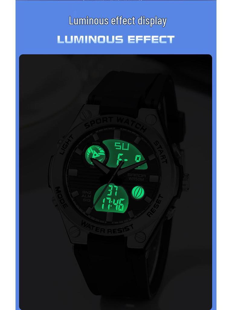 Sanda Couple's Multifunctional Smart Sports Watches - Men's & Women's Waterproof Outdoor Trendy Electronic Watches for Students