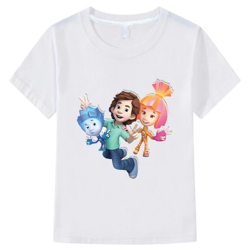 Kids Summer T-shirts for Boys Tops Cartoon The Fixies T Shirt Witch Wizard Funny Tshirt Girls Short Sleeves 100% Cotton Tees