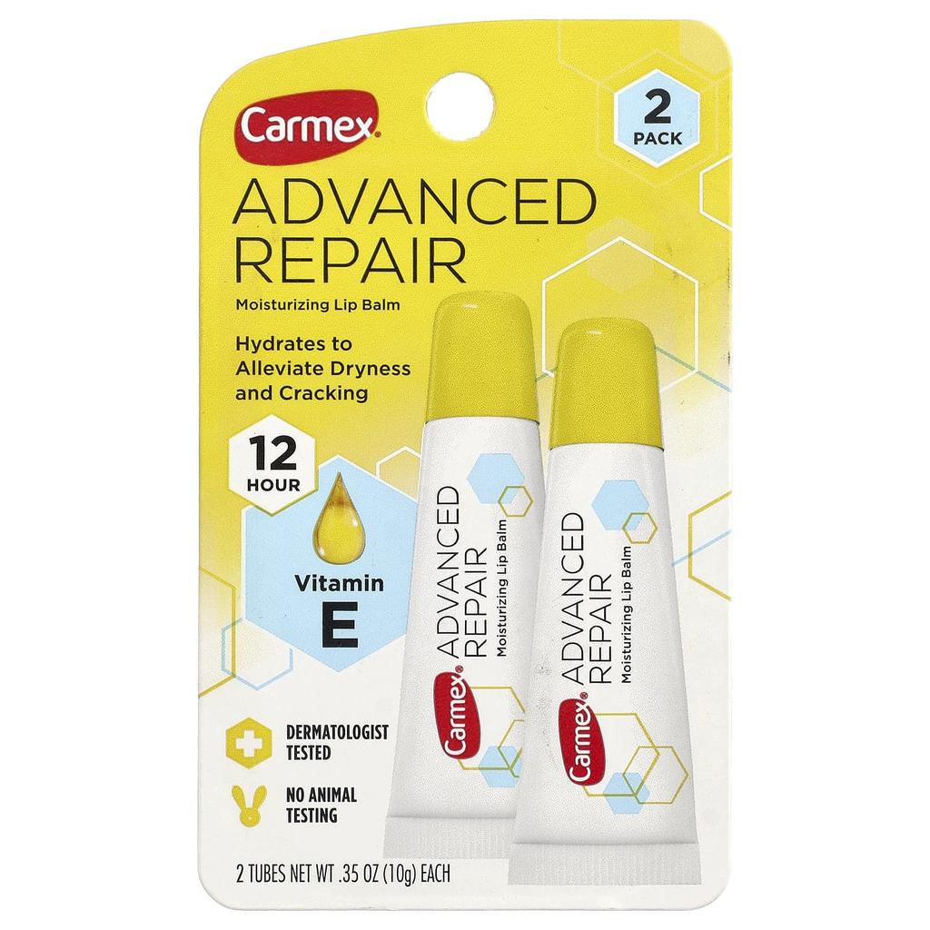Carmex, Advanced Repair, Moisturizing Lip Balm, 2 Tubes, 10g (0.35oz) Each