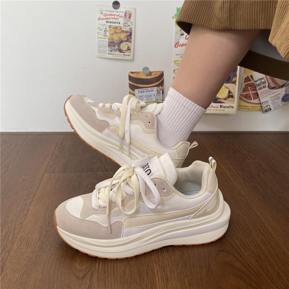 Korean Version Fashion Women's Shoes 2024 Spring Summer New Style Versatile and Comfortable Casual Thick Soled Sneakers Women