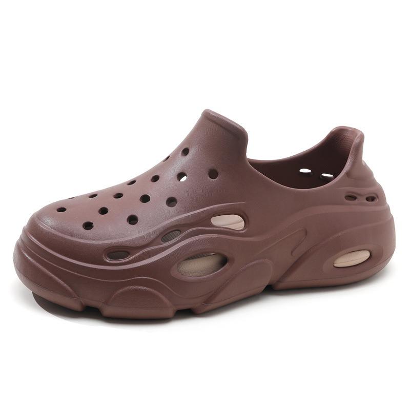 Hole shoes men's thick soles increase height and non-slip two wear couple cool slippers beach bag and premium versatile slippers