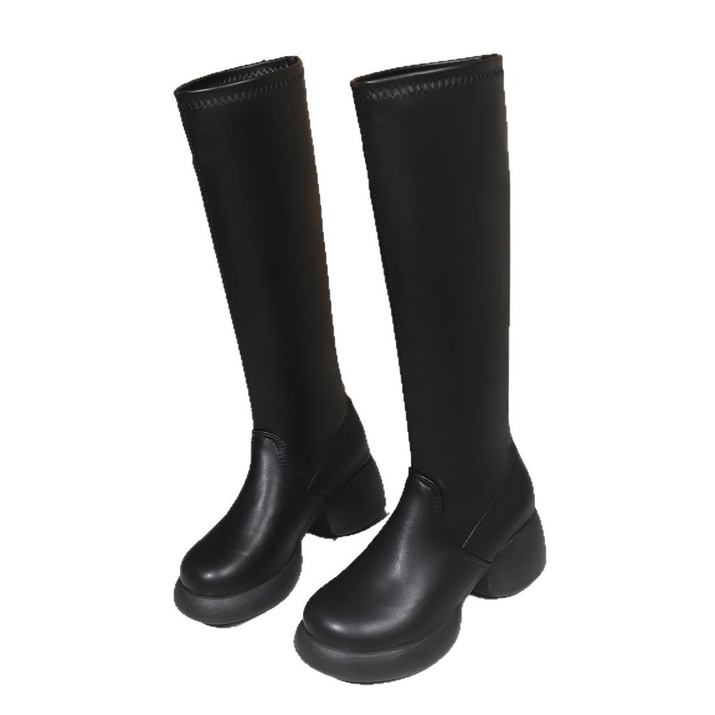 Large and Small Tube Tall Boots Female Handsome Personality Versatile Fashion Boots Lightweight and Comfortable Knight Boots Fashion Women's Boots