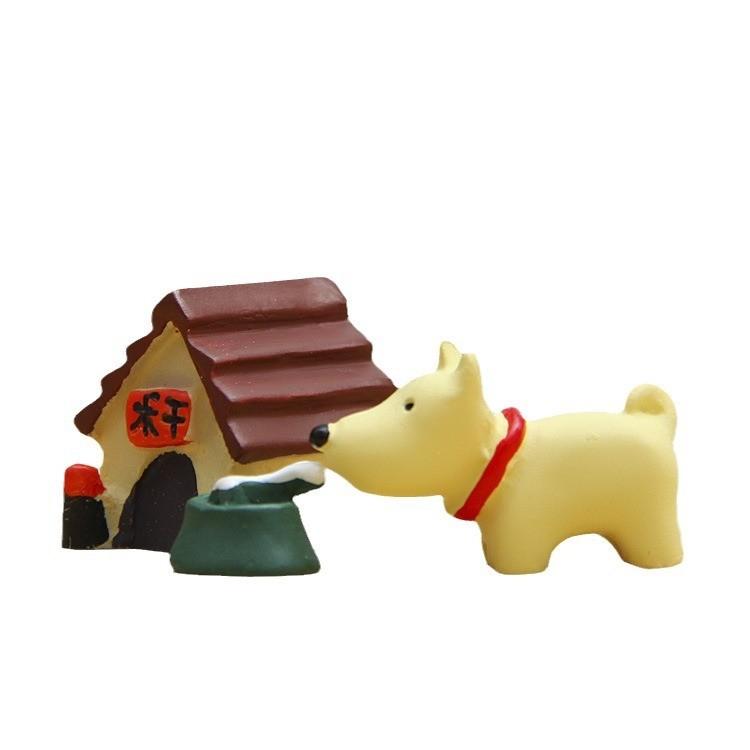 Harz Hunde Schwein Ente Igel Haus Miniatur Set Mit Cartoon Stil Für Hausdekoration Und Geschenk