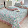 Small Fragmented Flower Countryside Style Cotton Quilted Bed Cover Single Tatami Sheet Three Piece Set for All Seasons