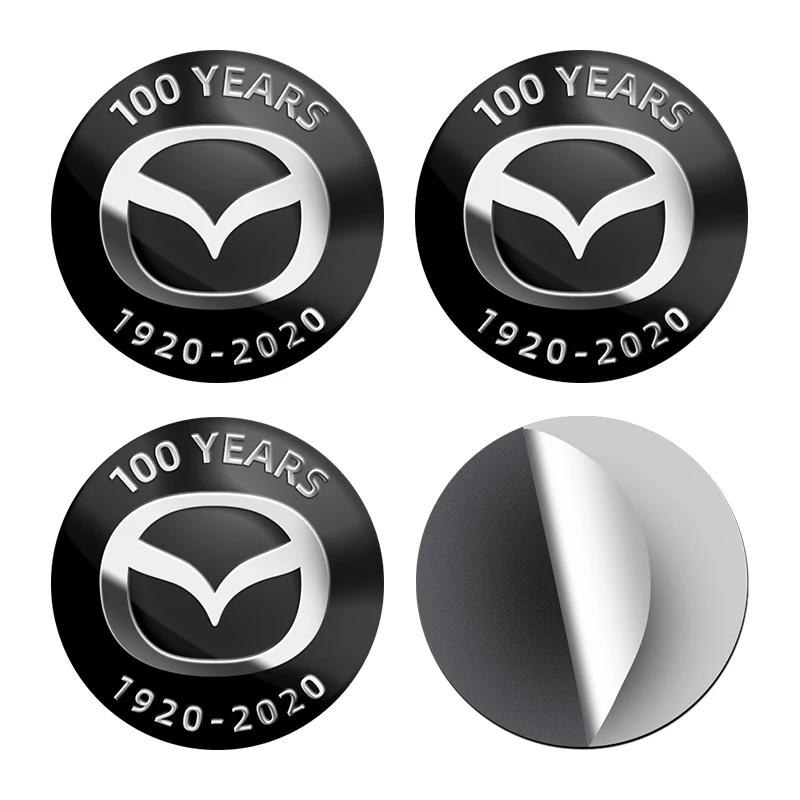 4X Car Wheel Center Hub Cap Badge Emblem Decal Wheel Sticker For Mazda 2 3 5 6 M5 Ms CX-4 CX-5 CX6 M3 M6 MX3 MX5 Car Accessories