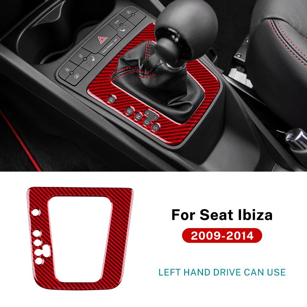 Real Soft Carbon Fiber Sticker For Seat Ibiza 6j 2009 2010 2011 2012 2013 2014 LHD Car Gear Shift Panel Trim Accessories