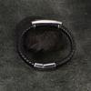 Fashion Titanium Steel Leather Rope Bracelet Men's, Stainless Steel Woven Bracelet Hand Fashion Daily Jewelry Gift Accessories