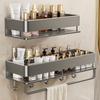 Modernes minimalistisches Badezimmer-Aufbewahrungsregal mit Haken und zwei Ebenen für den Heimgebrauch