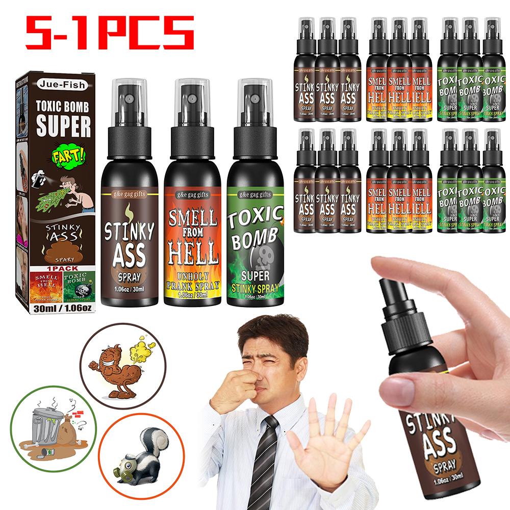 5-1PCS Novelties Liquid Fart Gag Spray Prank Joke Spray Non Toxic Stink Ass-Smelly Stinky Gas Prank Toy Halloween Funny Toy