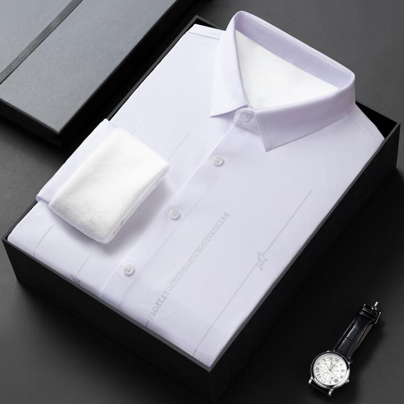 Рубашка с принтом Мужская универсальная бархатная утолщенная рубашка с длинными рукавами — фото 3