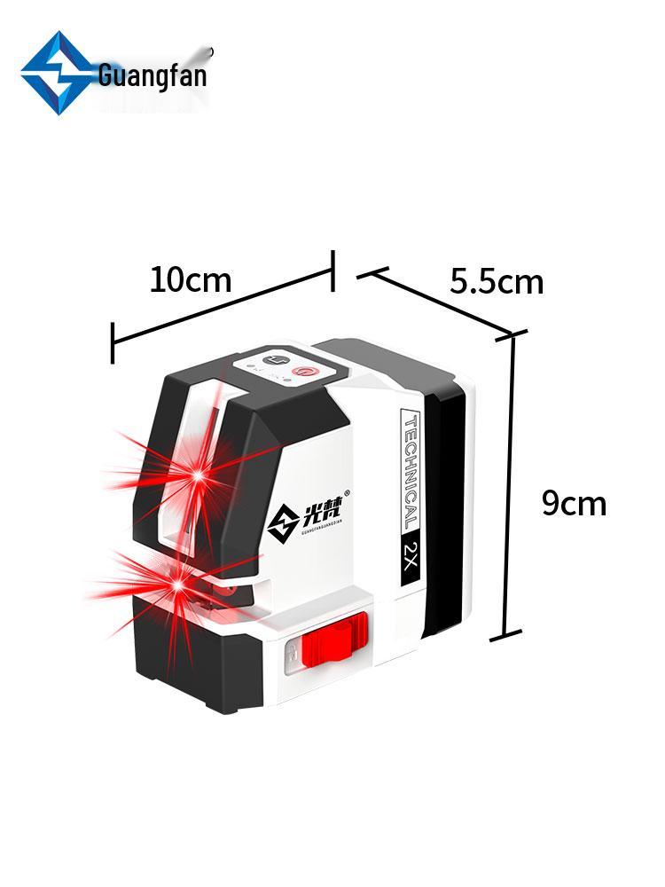 Compact High-Precision 2-Line Laser Level with Strong Light and Infrared Technology