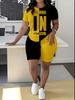 Abstract code European and American women's clothing butterfly printing T-shirt shorts set sports suit