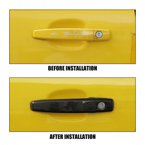 Carbon Fiber Door Handle Cover Trim Bezel For Chevrolet Camaro 10-15 Accessories