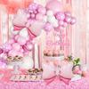 Balloon Set Round Arch Birthday Theme Party Girl Baby First Year Full Moon Party Inflatable Bow