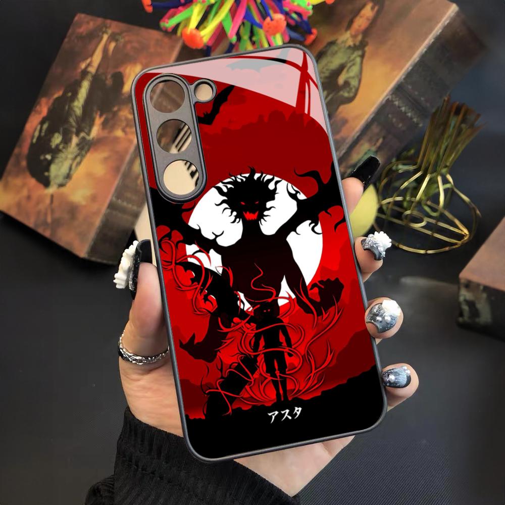 Anime Black Clover Telefon Kılıfı Samsung Galaxy S25 S24 S23 S22 S20 S21 Note20 Ultra Plus Fe İçin Renkli Gümüş Kapak