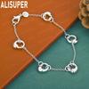 925 Sterling Silver Raindrop Ring Side Chain Simple Bracelet Gift Jewelry