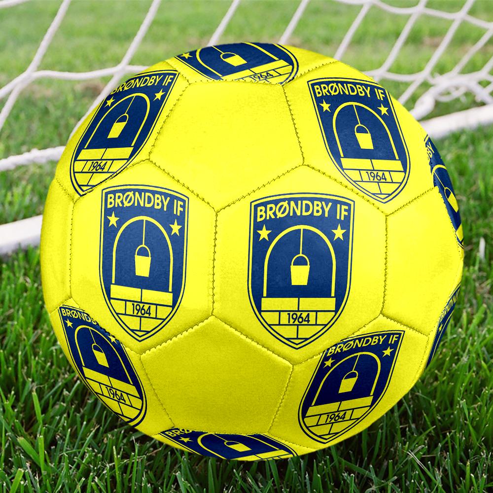 Brondby IF Soccer Ball, colorful, suitable for all ages, machine-stitched, PVC material, competition grade, durable and high bounce