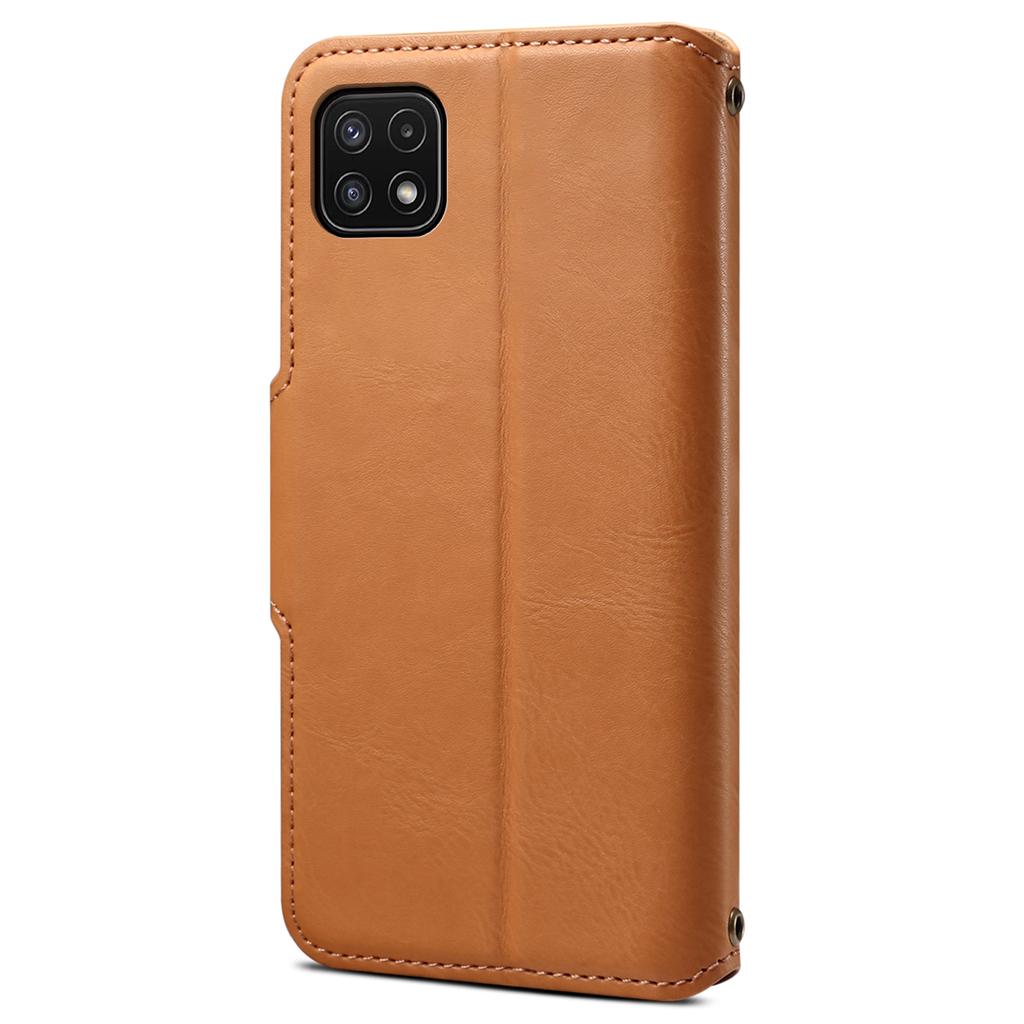 DENIOR For Samsung Galaxy A22 5G (EU Version) Wallet Case Stand Leather Phone Cover
