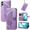 For Samsung Galaxy S25 Edge Case with Strap Butterfly Pattern PU Leather Wallet Phone Cover