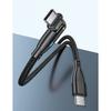 60W Power Type C Cable with Led Lighting Nylon Wrapped USB C Fast Charge Cord 180 Degree Adjustable Heads For Convenient