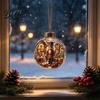 Reindeer And Gingerbread House Decor Glowing Christmas Ornament with Lanyard Unique Styles Miniature Glass Pendant LED Santa Claus Snowman Nutcracker